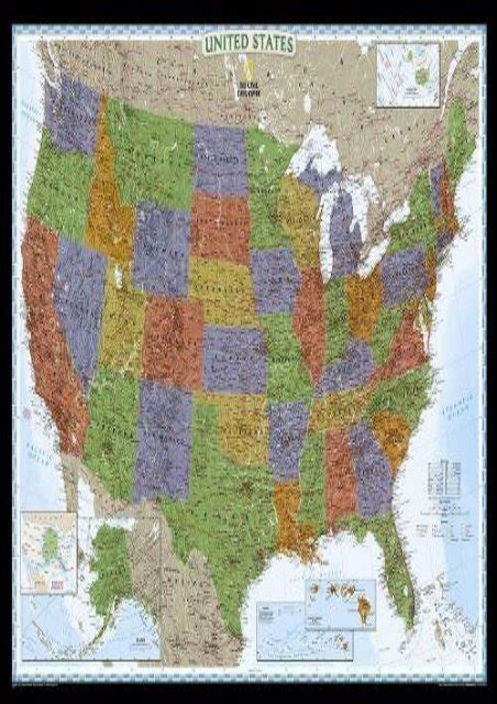 United States Decorator Tubed National Geographic Reference Map