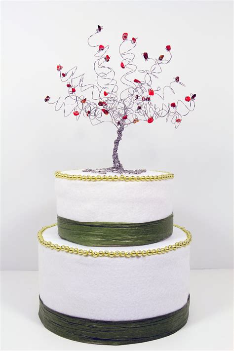 Wedding Cake Topper Fall Tree Custom Wire Sculpture Autumn Colors