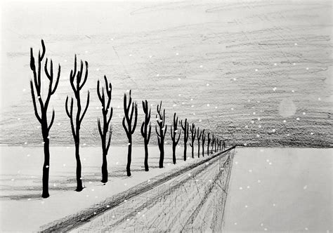 Video Tutorial One Point Perspective Winter Landscape