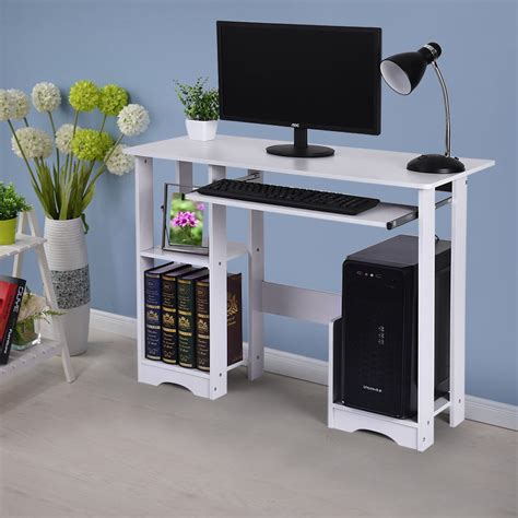 Desktop Home Computer Desk Modern Minimalist Desk With Storage Shelves