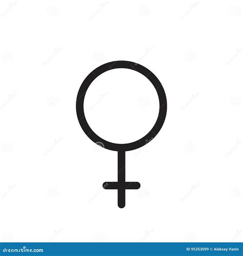 Female Gender Symbol Line Icon Outline Vector Logo Illustration Linear Pictogram Isolated On