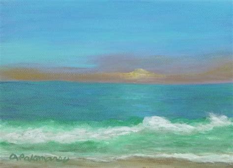 Beach Sunset Painting Amber Palomares Fine Art