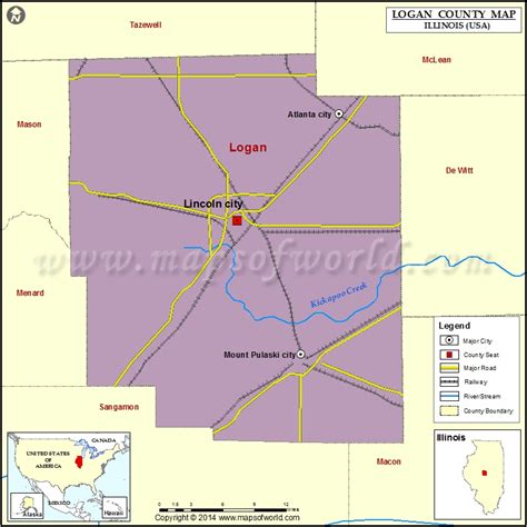 Logan County Map Illinois