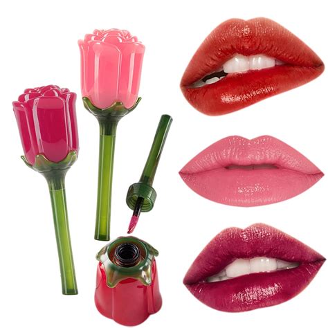 Flower Lip Gloss Nude Shimmer Lipstick Waterproof Long Lasting Moisturizer Lip Gloss Matte