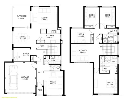 Blueprint Modern Luxury House Plans The Total Built Surface Is 4098