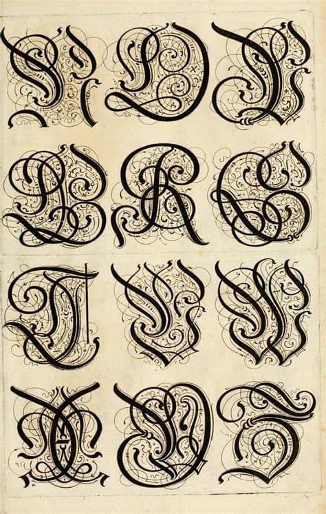 Installable font created from a vintage early modern handwriting alphabet, circa 1673, sourcedfrom an antique book of alphabets. A 17th century German book on the art of writing. The full ...