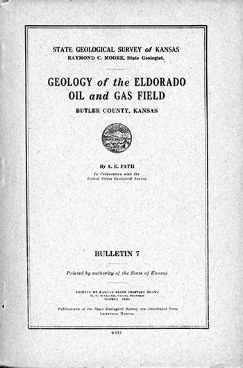 Kgs Geology Of The Eldorado Oil And Gas Field Butler County Kansas