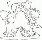 Coloring Boy Kissing Valentine Anime Kiss Drawing Printable Getdrawings Getcolorings Friends sketch template