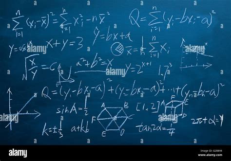 Maths Formulas Written By White Chalk On The Chalkboard Background