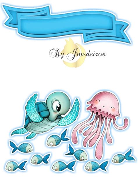 Topo De Bolo Fundo Do Mar Para Imprimir