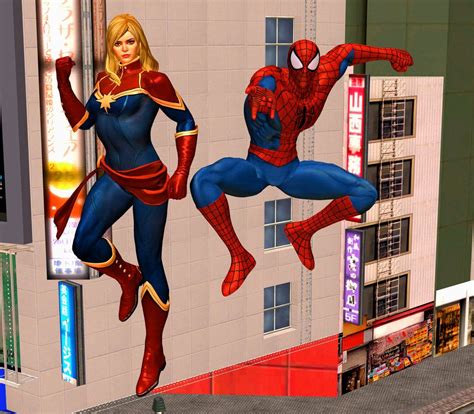 Captain Marvel And Spider Man Team Up By Kongzillarex619 On Deviantart