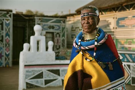 Esther Mahlangu In Front Of Her House In Middelburg Province Of