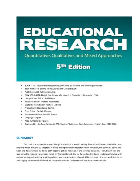 Pdf Educational Research Book Review