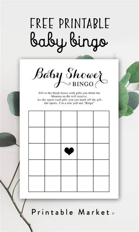 Downloadable Free Printable Baby Shower Bingo Printable Templates