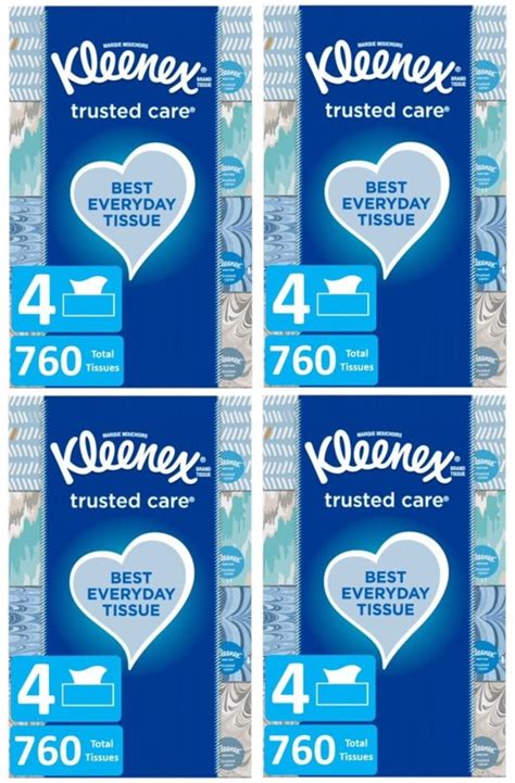 Kleenex Trusted Care Everyday Facial Tissues 16 Boxes 190 Tissues Per