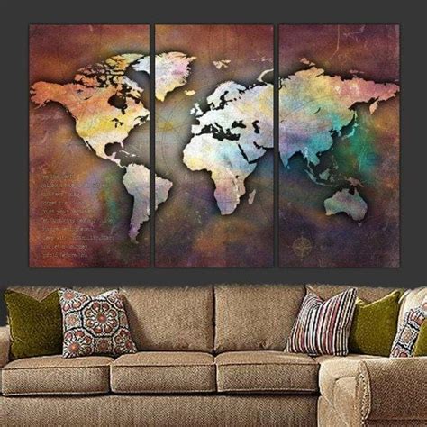 Iridescent Push Pin World Map Holy Cow Canvas