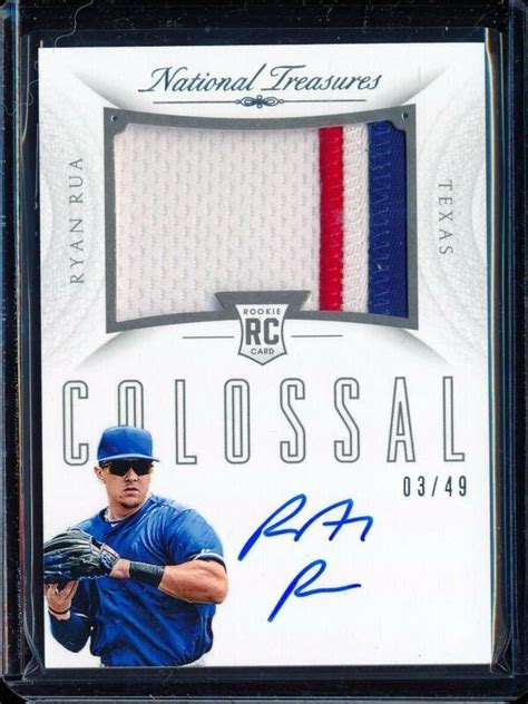 2015 Panini National Treasures Colossal Ryan Rua Rpa Rookie Patch Auto