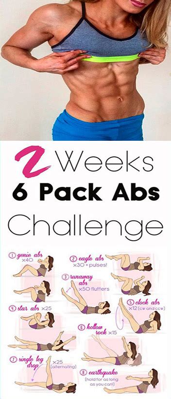 2 weeks hard core 6 pack abs workout challenge fitness daily health tips