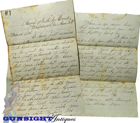 5 Civil War Cavalry Letters Exchanged Between Co D 1st U S Dragoons