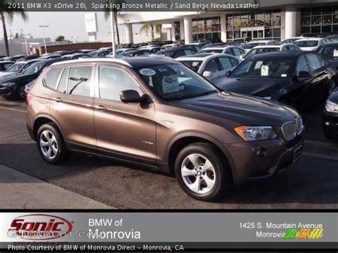 Our payment security system encrypts your information during transmission. Sparkling Bronze Metallic - 2011 BMW X3 xDrive 28i - Sand Beige Nevada Leather Interior ...