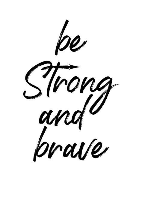 Be Strong And Brave Typographic Print Home Decor Wall Art Etsy