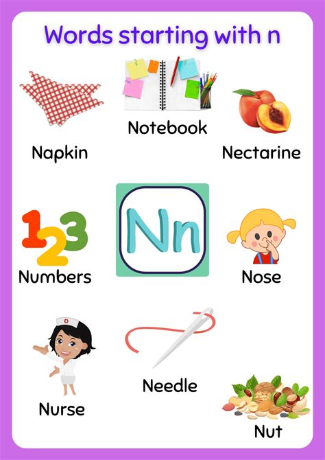 Free Printable Words That Start With N Worksheet About Preschool