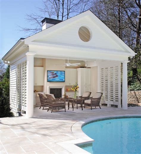 Enjoy your pool or yard more with our pool house plans or pool cabana plans with outdoor and indoor kitchen, and shower room. The Cape Cod Ranch Renovation: Open Cabana instead of ...