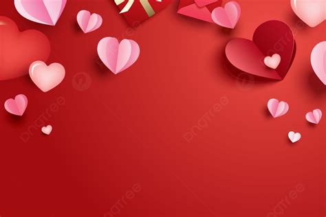 عيد حب سعيد مع قلوب ورقية ونسخ مساحة على خلفية حمراء قلب جميلة مع صورة الخلفية للتحميل مجانا