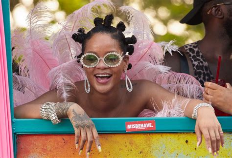 Rihanna Steals The Show With Pink Feather Dress At Crop Over Festival In Barbados London