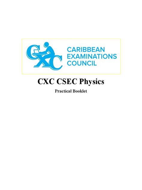 Cxc Csec Physics Practical Booklet Pdf