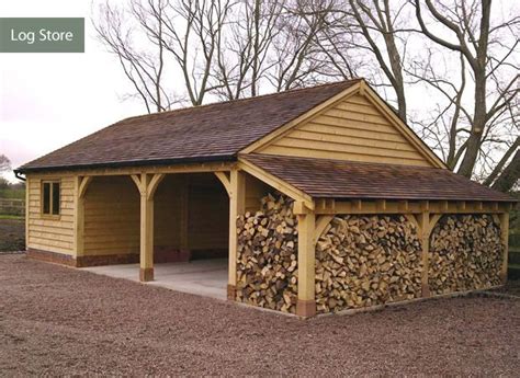 Do you live in the countryside and want to protect your car from the elements? Garage/log store garden Pinterest Gardens, Wood | Building ...