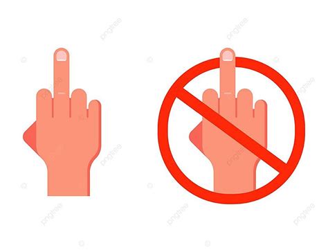 Gesture Middle Finger Up Prohibition On Swearing Icon Prohibition Bad