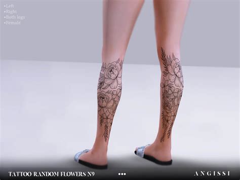 Sims 4 Tattoo Random Flowers N9 By Angissi Cc The Sims