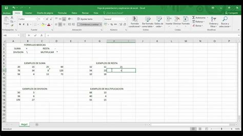 Fórmulas Básicas Excel Sumas Restas Multiplicación División Youtube