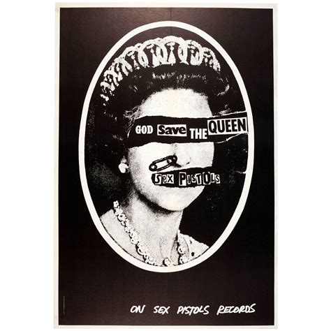 Original Iconic Punk Rock Music Poster For The Sex Pistols God Save The Queen At 1stdibs