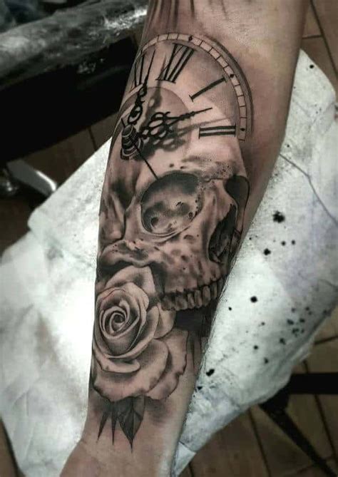 Rose Tattoo With Clock Meaning Best Design Idea