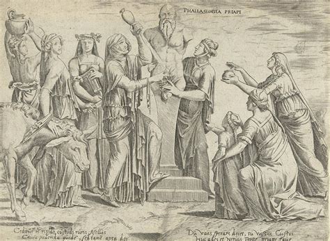 Sacrifice To Priapus Cornelis Bos Lambert Lombard Drawing By Cornelis