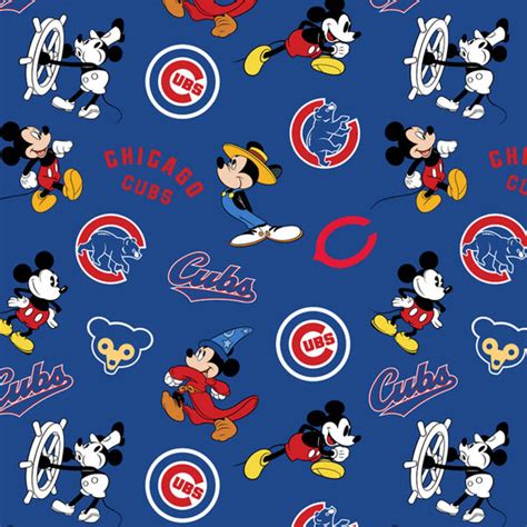 Chicago Cubs Fabric By The Yard Mlb Disney Mickey Mouse Fabric Half Y