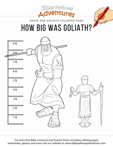 David and goliath printable sheet. David & Goliath Coloring Page for Kids | Kids sunday ...