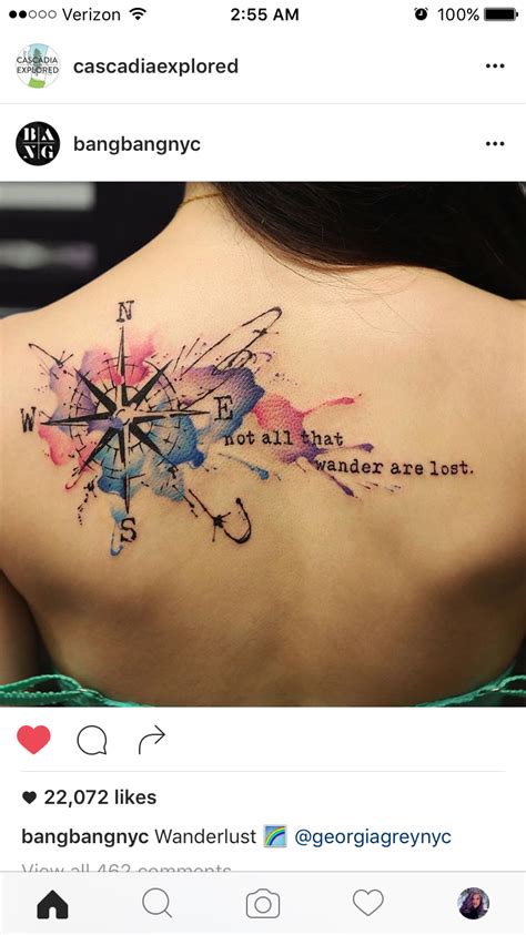 Watercolor Compass Tattoo By Drew Artofit
