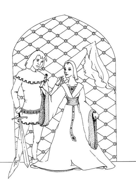 Coloriage Le prince et la princesse dessin gratuit à imprimer