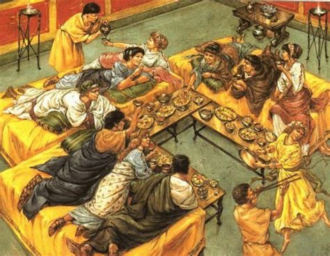 Banquets In Ancient Rome Had People Eating While Lying Down And Artists Playing Instruments