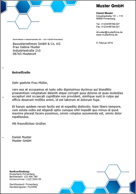 Vorlage brief für fensterumschlag din a4 : Kostenlose Word Briefkopf-Vorlagen herunterladen