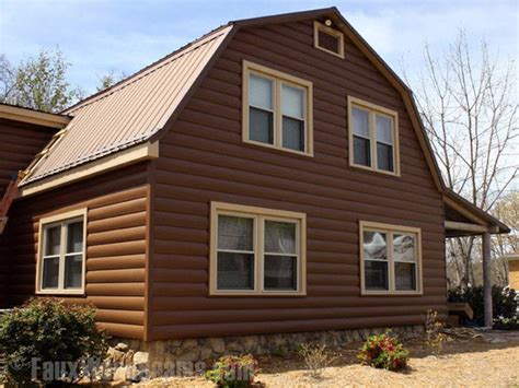 Focuses on genuine wood rather than faux log siding made from vinyl, . Vinyl Log Siding - Rustic - Exterior - New York - by ...
