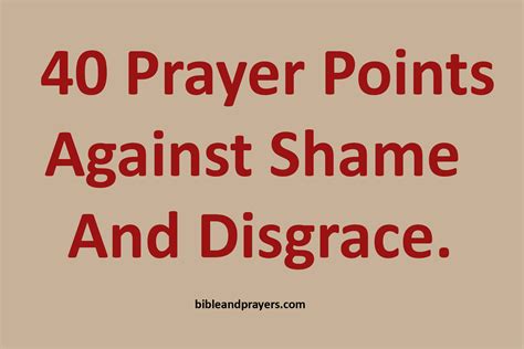40 Prayer Points Against Shame And Disgrace