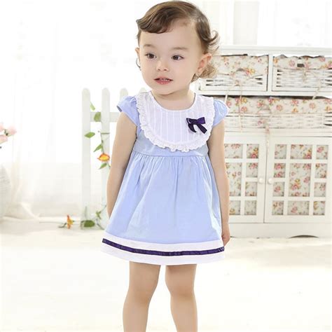 Casual Baby Girls Dress Cotton Sleeveless Preppy Style Kids A Line