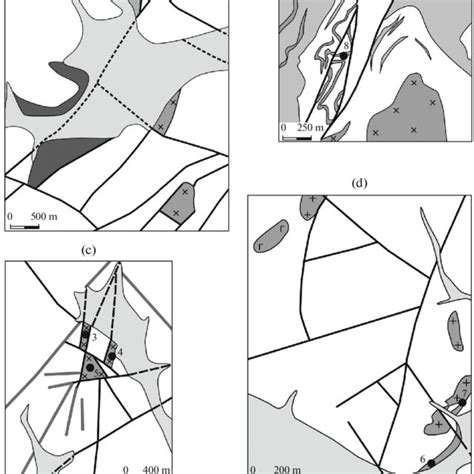 Geological Sketch Maps Of Survey Areas A D Areas A