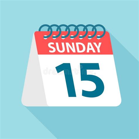 Sunday 15 Calendar Icon Vector Illustration Of Week Day Paper Leaf