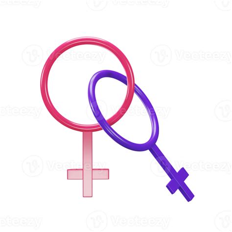 3d Render Of Two Female Gender Symbol 23837684 Png