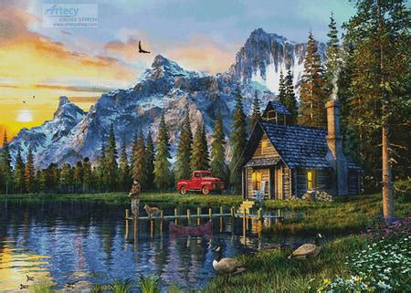 Borders for babies, designed by carol wilson. Sunset Log Cabin (Large) Cross Stitch Pattern by Tereena ...